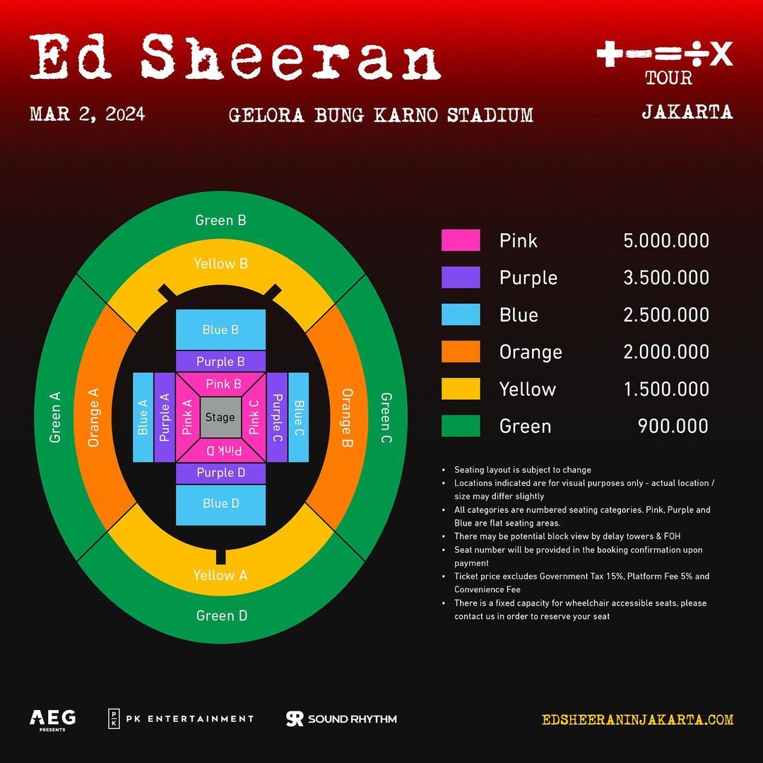 Seat Map Konser Ed Sheeran